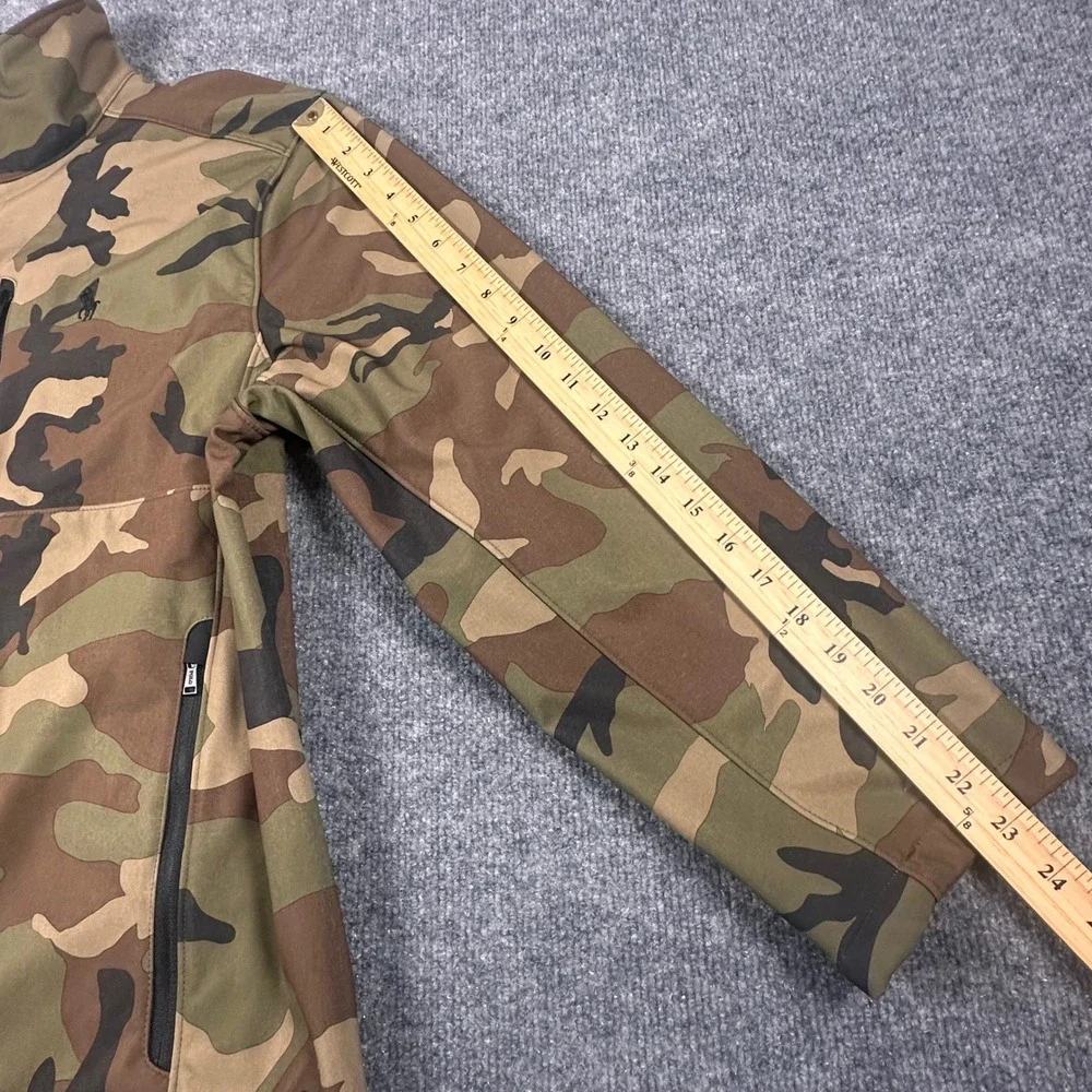 Polo Ralph Lauren Mens Camo Softshell Fleece Lined Jacket Full Zip Large Altered